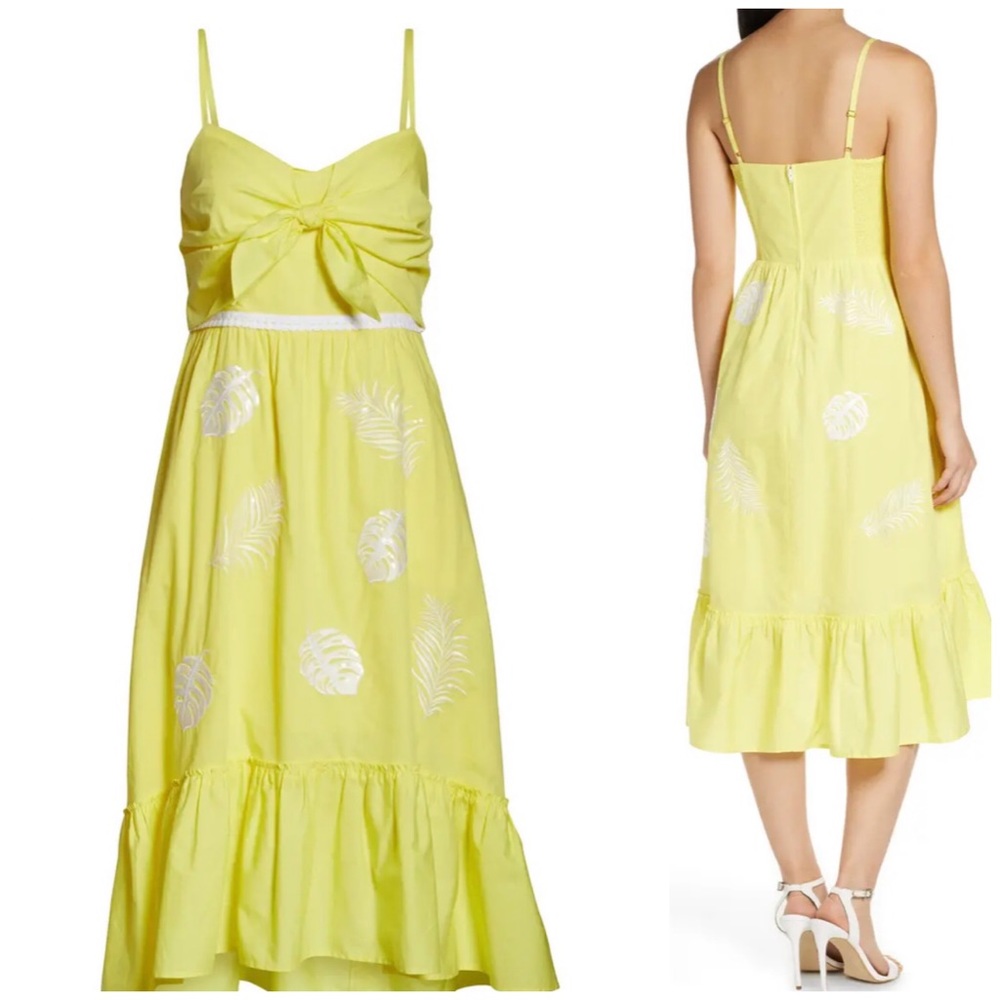 Lilly Pulitzer Eloisa Midi Dress; Watch Hill Yellow Fiesta Embroidery